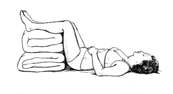 Bacak ve kalçada bel ağrısı çekimi için önerilen duruş